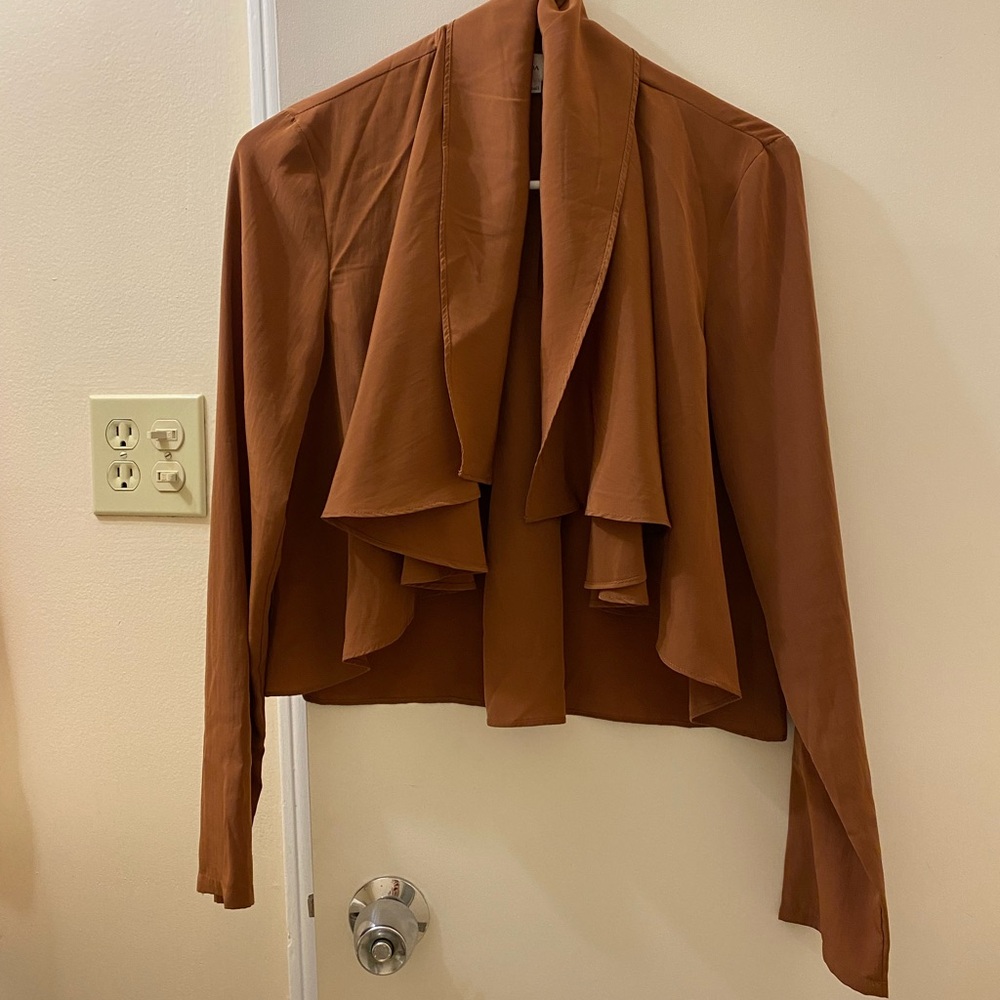Rust Brown Draped Jacket - image 1